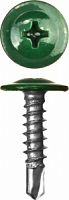 Саморезы ПШМ-С со сверлом для листового металла, 16 х 4.2 мм, 500 шт, RAL-6005 зеленый насыщенный, З